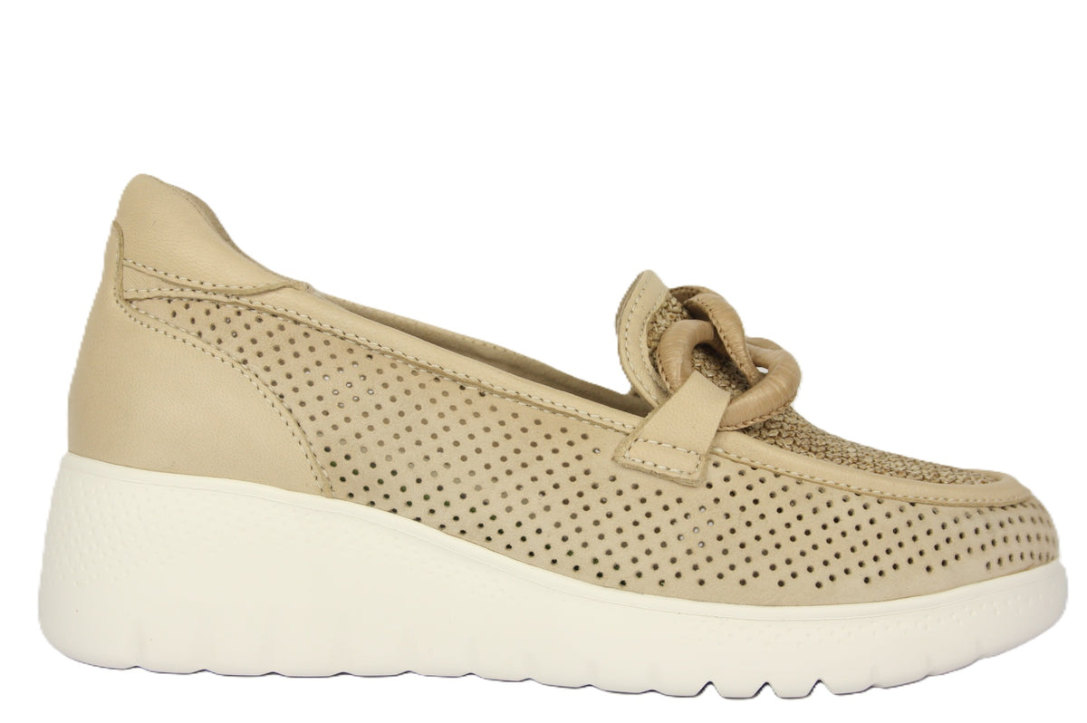 K55480 BEIGE MOCASSINO DONNA