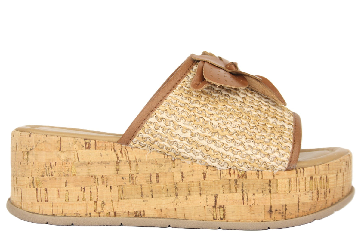 6216 NATURALE CIABATTA SANDALO DONNA